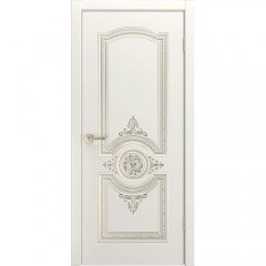 Межкомнатная дверь Морокко ДГ, эмаль белая патина золото