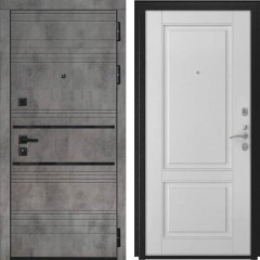 Входные двери L-43 Бетон графит/L-5 Белая эмаль