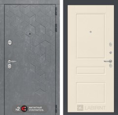 Металлическая дверь в квартиру Лабиринт Бетон 03 - Крем софт