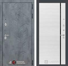 Металлическая дверь Лабиринт Бетон 22 - Белый софт, черная вставка