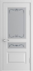 Межкомнатная дверь L-2, белая эмаль со стеклом
