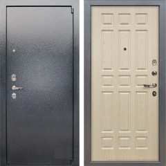 Металлическая дверь Лекс 3 Барк (Серый букле / Беленый дуб) панель №28