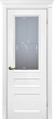Межкомнатная дверь Текона Смальта-Bella 06 Молочный ral 9010 стекло