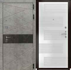 Металлические входные двери в квартиру L-31 Бетон Лофт/ФЛ-185 Белая Эмаль