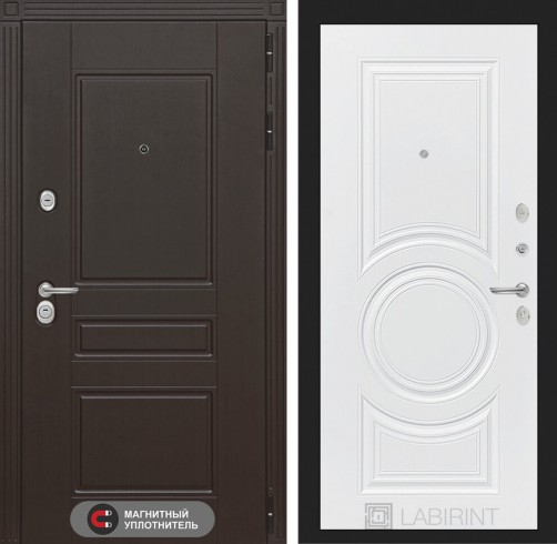 Металлическая входная дверь в квартиру Мегаполис 23 - Белый софт
