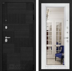 Входная дверь Лабиринт PAZL с Зеркалом Фацет - Белый софт