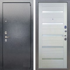 Металлическая дверь Лекс 3 Барк Клеопатра-2 (Серый букле / Дуб беленый) панель №58