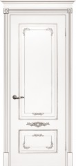 Межкомнатная дверь Текона Смальта-Deco 09 Белый ral 9003 патина серебро