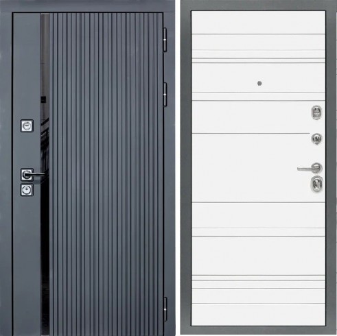 Входная дверь Cударь STR МХ-46 Черный кварц/Д-5 Белый софт