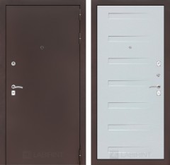 Металлическая дверь в квартиру Лабиринт CLASSIC антик медный 14 - Дуб кантри белый горизонтальный