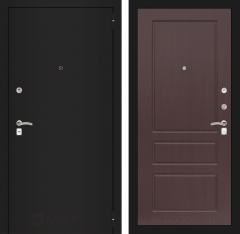 Металлическая дверь в квартиру Лабиринт CLASSIC шагрень черная 03 - Орех премиум