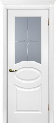 Межкомнатная дверь Текона Смальта-Bella 12 Молочный Ral 9010 стекло