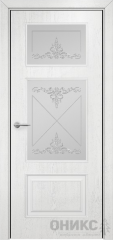 Межкомнатные двери Оникс Lite Прованс фрезерованный Белая Эмаль Сатинат Белый