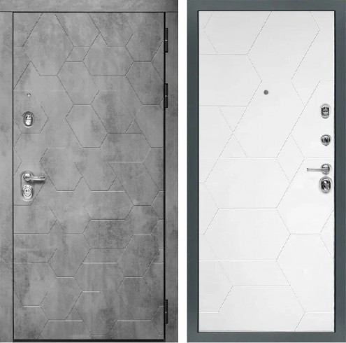 Входная дверь Cударь Diva ДИВА-МД-51 Бетон темный/М-16 Белый софт