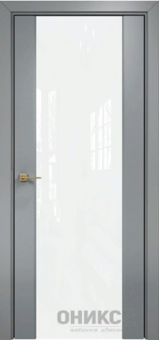 Межкомнатная дверь Оникс Hi-tech Престиж Эмаль по RAL7040 МДФ, триплекс белый