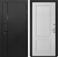 Входные двери L-45 Черный Кварц/L-5 Белая эмаль