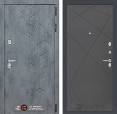 Металлическая дверь Лабиринт Бетон 24 - Графит софт