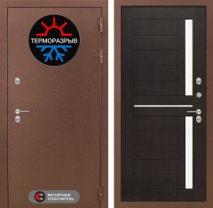 Металлическая дверь в дом Лабиринт Термо Магнит 02 - Венге, стекло белое