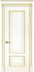 Межкомнатная дверь Текона Смальта-Deco 08 Слоновая кость Ral 1013 патина золото
