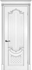 Межкомнатная дверь Текона Смальта-Deco 13 Белый ral 9003 патина серебро