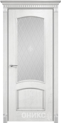Межкомнатные двери Оникс Classic Прага Эмаль белая Патина Серебро