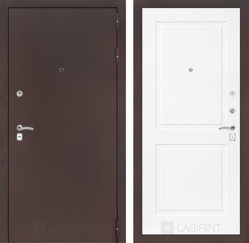 Металлическая дверь в квартиру Лабиринт CLASSIC антик медный 11 - Белый софт