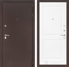 Металлическая дверь в квартиру Лабиринт CLASSIC антик медный 11 - Белый софт