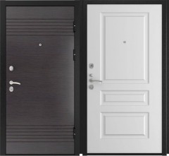 Входные двери L-7 Черный Муар/L-2 Белая эмаль