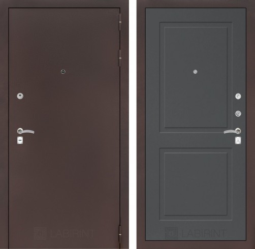 Металлическая дверь в квартиру Лабиринт CLASSIC антик медный 11 - Графит софт