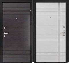 Входные двери L-7 Черный Муар/A-1 Белая эмаль