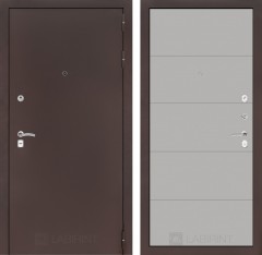 Металлическая дверь в квартиру Лабиринт CLASSIC антик медный 13 - Грей софт