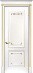 Межкомнатная дверь Текона Смальта-Deco 14 Белый ral 9003 патина золото