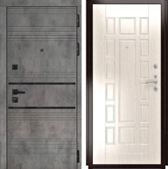 Входные двери L-43 Бетон графит/ПВХ ФЛ-244 Беленый Дуб