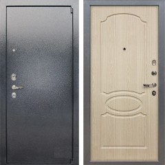 Металлическая дверь Лекс 3 Барк (Серый букле / Дуб беленый) панель №14