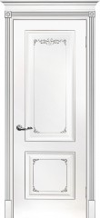 Межкомнатная дверь Текона Смальта-Deco 14 Белый ral 9003 патина серебро