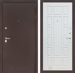 Металлическая дверь в квартиру Лабиринт CLASSIC антик медный 12 - Белое дерево