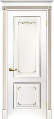 Межкомнатная дверь Текона Смальта-Deco 14 Белый ral 9003 патина шампань