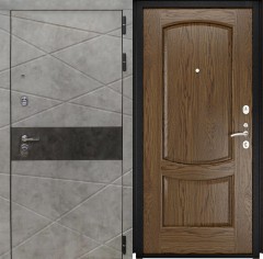 Металлические входные двери в квартиру L-31 Бетон Лофт/Лаура-2 Светлый Мореный Дуб