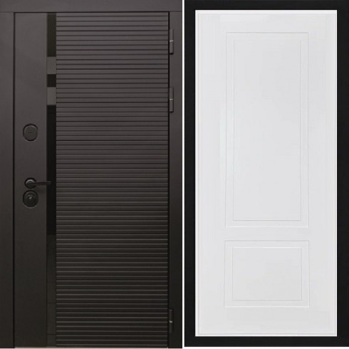 Входная дверь Cударь STR МХ-45 Черный кварц/Н-7 Белый софт