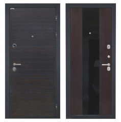 Металлическая дверь в квартиру Интекрон Сицилия, Венге - Черный глянец
