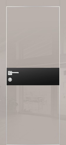 Дверь межкомнатная HGX-3 Латте глянец, стекло черное