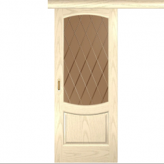 Одностворчатая дверь купе Luxor Лаура 2 дуб слоновая кость со стеклом