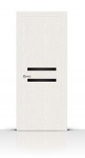 Дверь СитиДорс модель Турин-2 цвет Ясень белый триплекс чёрный

