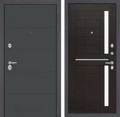 Металлическая входная дверь ART графит 02 - Венге, стекло белое