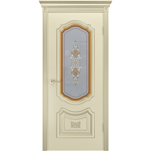 Межкомнатная дверь СОЛО R-0 В3 шампань, остекленная