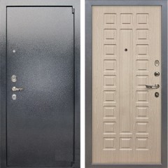 Металлическая дверь Лекс 3 Барк (Серый букле / Дуб беленый) панель №20