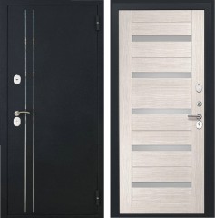 Входные двери L-37 Черный Муар с Блестками/СБ-1 Капучино