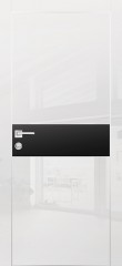 Дверь межкомнатная HGX-3 Белый глянец, стекло черное