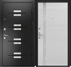 Входные двери L-13 Черный Муар/A-1 Белая эмаль