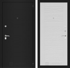 Металлическая дверь в квартиру Лабиринт CLASSIC шагрень черная 06 - Белое дерево